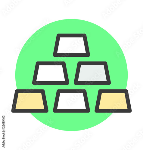 Gold Ingot Vector Icon