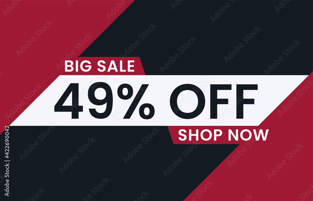 Fototapeta premium Big Sale 49% Off Shop Now. 49 percent discount Special Offer Modern Banner