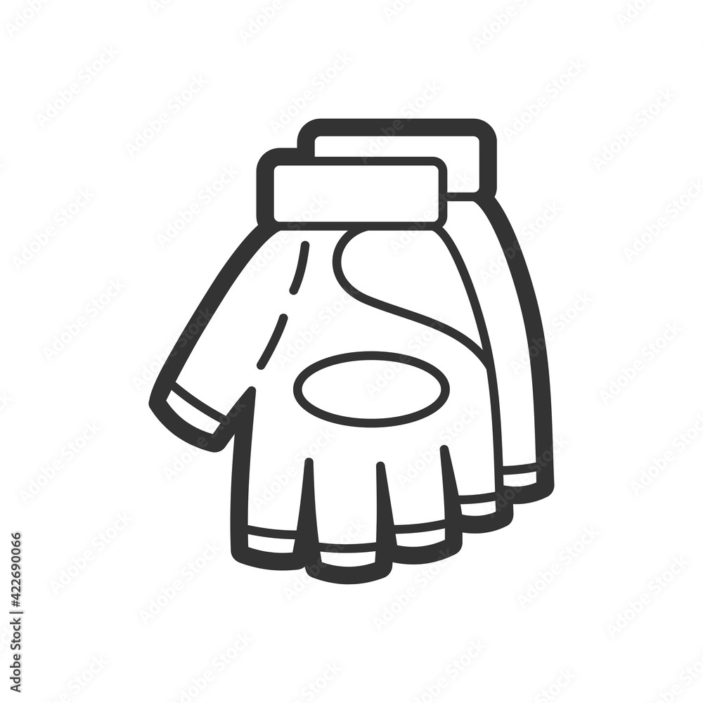 Military gloves, vector flat icon for paintball and airsoft Military gloves, vector flat icon for paintball and airsoft