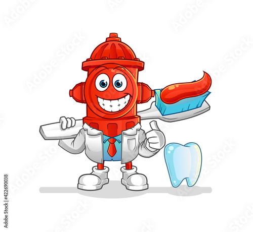fire hydrant dentist illustration. character vector