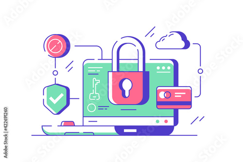 Modern computer using application with data protection program.