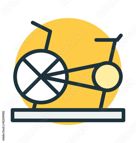 Stationary Cycle Vector Icon