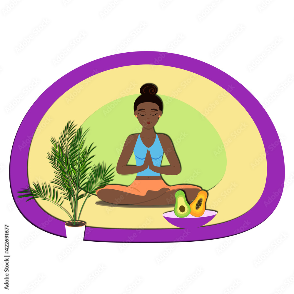 Vector illustration on the theme of yoga and meditation
