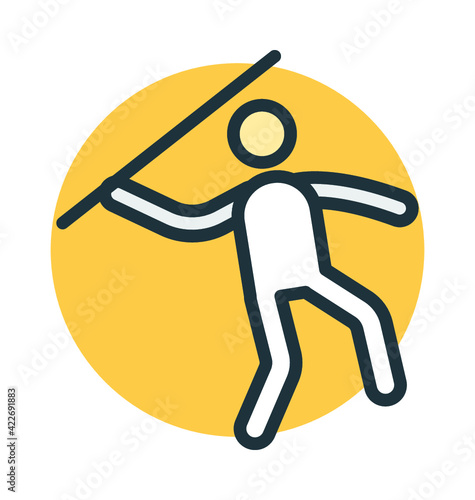 Javelin Thrower Vector Icon