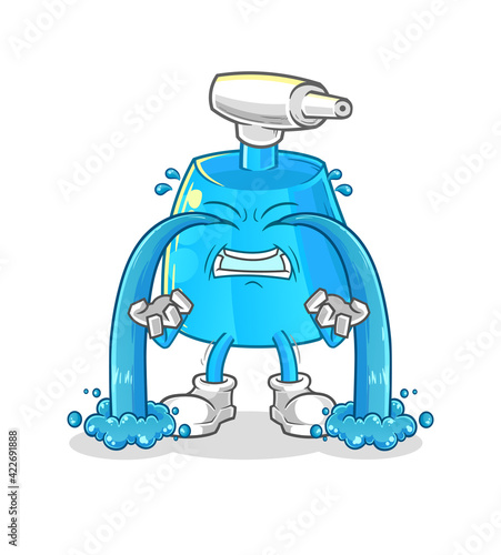 cleaning spray crying illustration. character vector