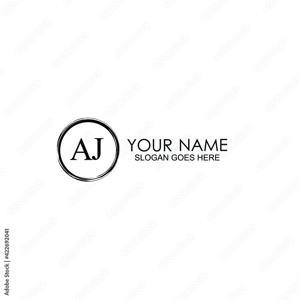 AJ Initials handwritten minimalistic logo template vector AJ Initials handwritten minimalistic logo template vector