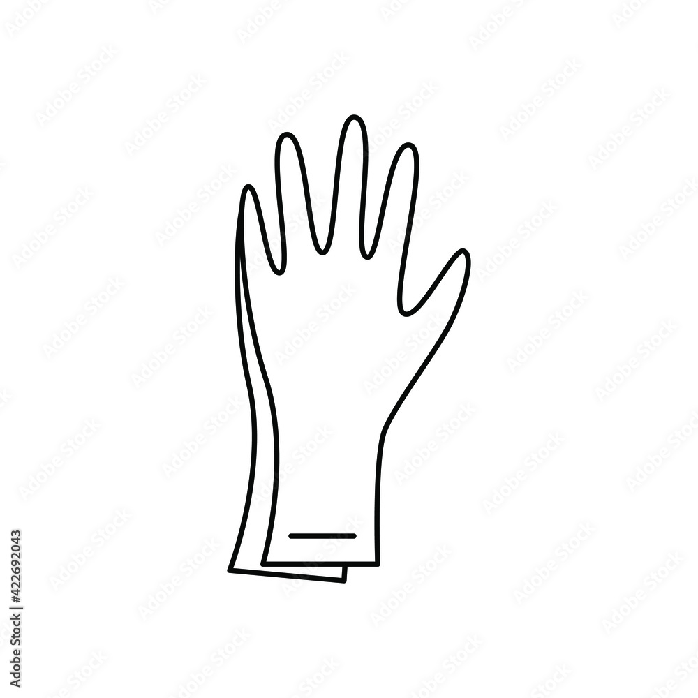 Gloves thin line vector icon isolated on white background EPS 10 illustration. Gloves thin line vector icon isolated on white background EPS 10 illustration.