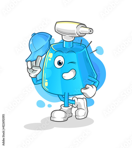 cleaning spray young boy character cartoon