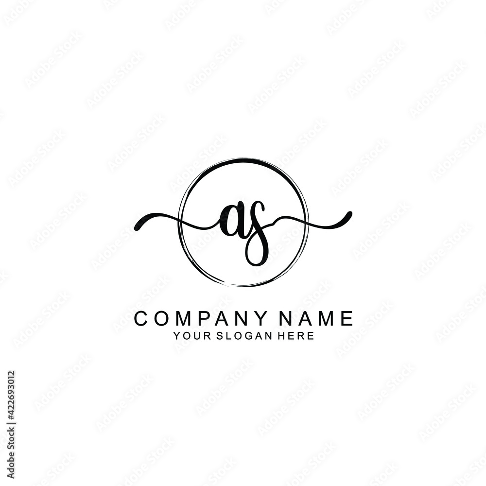 AS Initials handwritten minimalistic logo template vector AS Initials handwritten minimalistic logo template vector