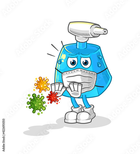 cleaning spray refuse viruses cartoon. cartoon mascot vector