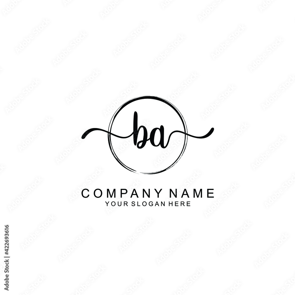 BA Initials handwritten minimalistic logo template vector BA Initials handwritten minimalistic logo template vector