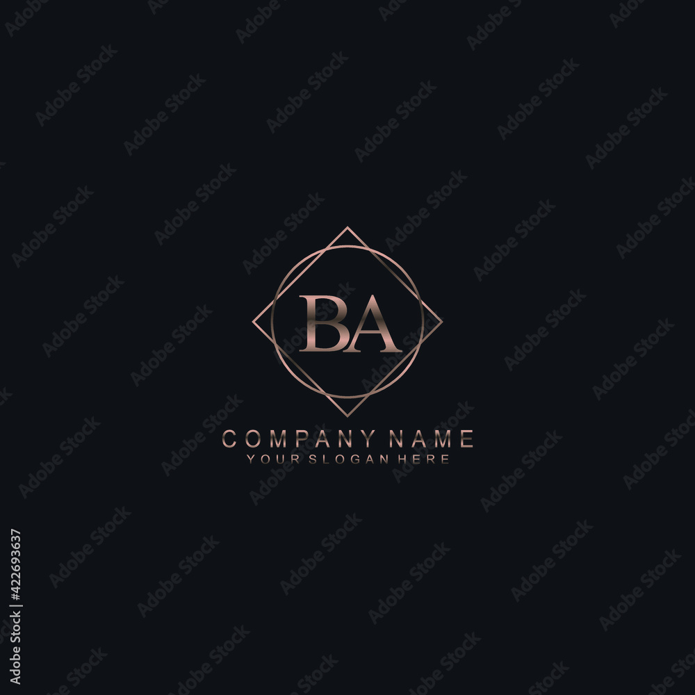 BA Initials handwritten minimalistic logo template vector BA Initials handwritten minimalistic logo template vector