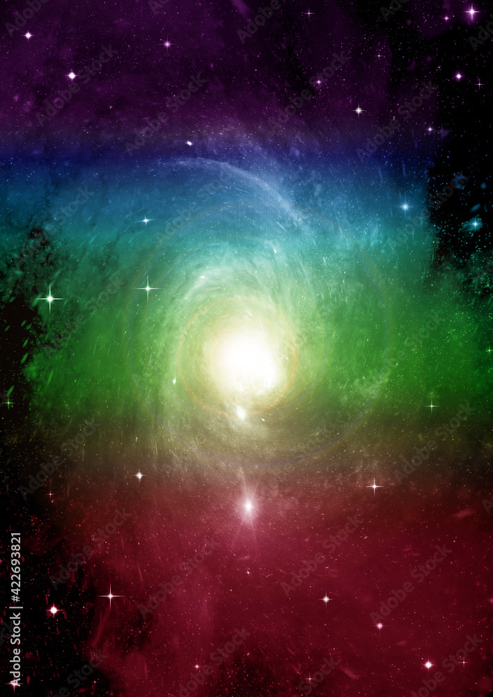 galaxy in a free space. 3D rendering