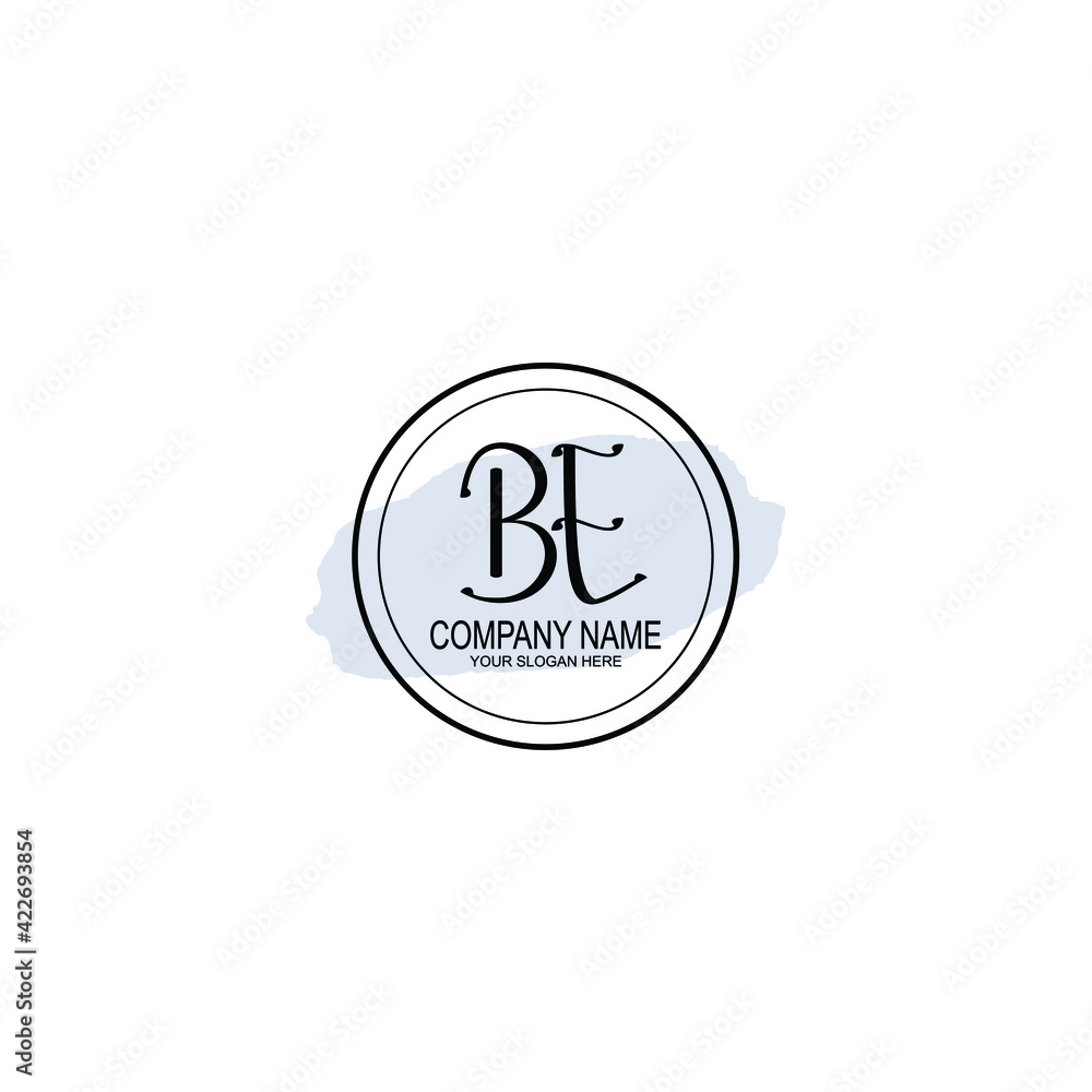 BE Initials handwritten minimalistic logo template vector BE Initials handwritten minimalistic logo template vector