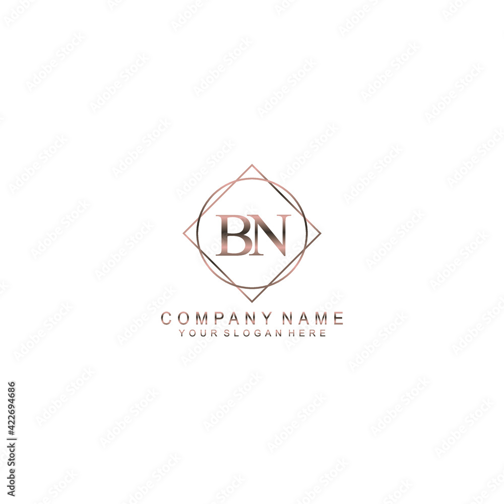 BN Initials handwritten minimalistic logo template vector BN Initials handwritten minimalistic logo template vector