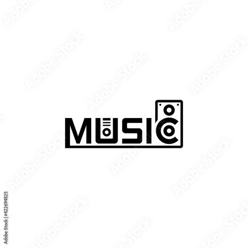 Music lettering, creative logo design.