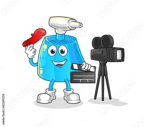 cleaning spray director mascot. cartoon vector