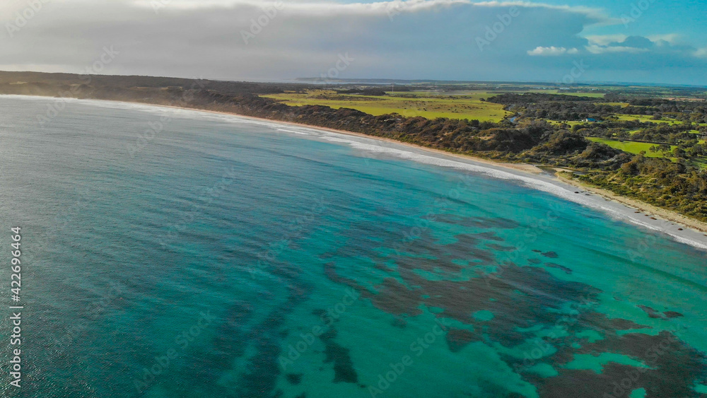 Obraz premium Beautiful coastline of Kangaroo Island, South Australia aerial view