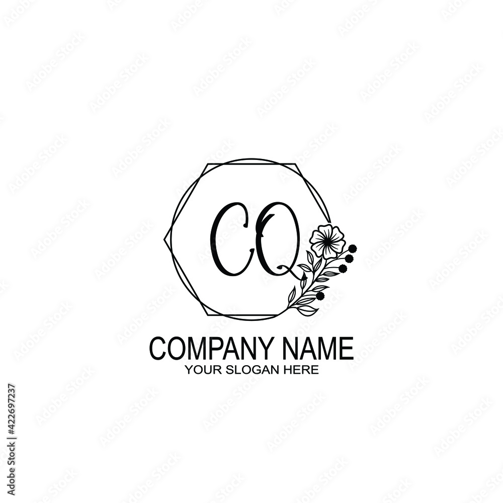 CQ Initials handwritten minimalistic logo template vector CQ Initials handwritten minimalistic logo template vector