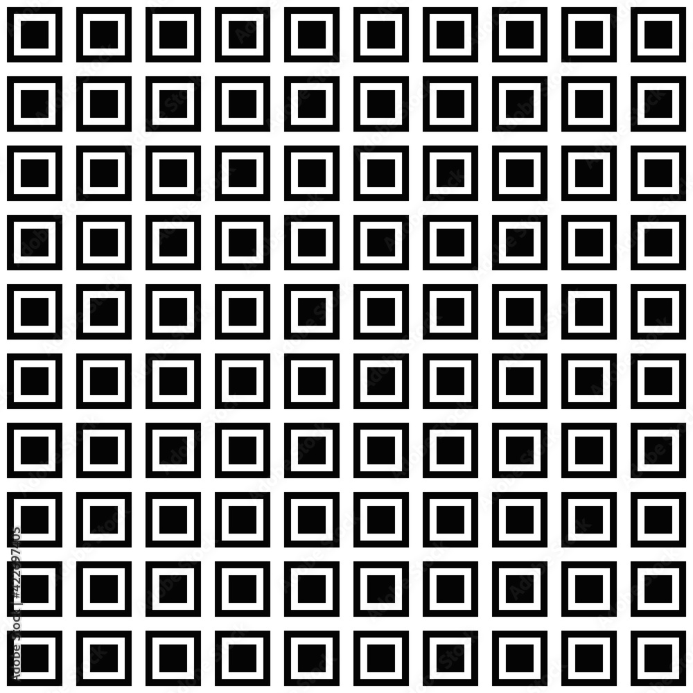 Black White Squares Pattern. Vector Black Squares And Black Borders Pattern. Black White Squares Pattern. Vector Black Squares And Black Borders Pattern.