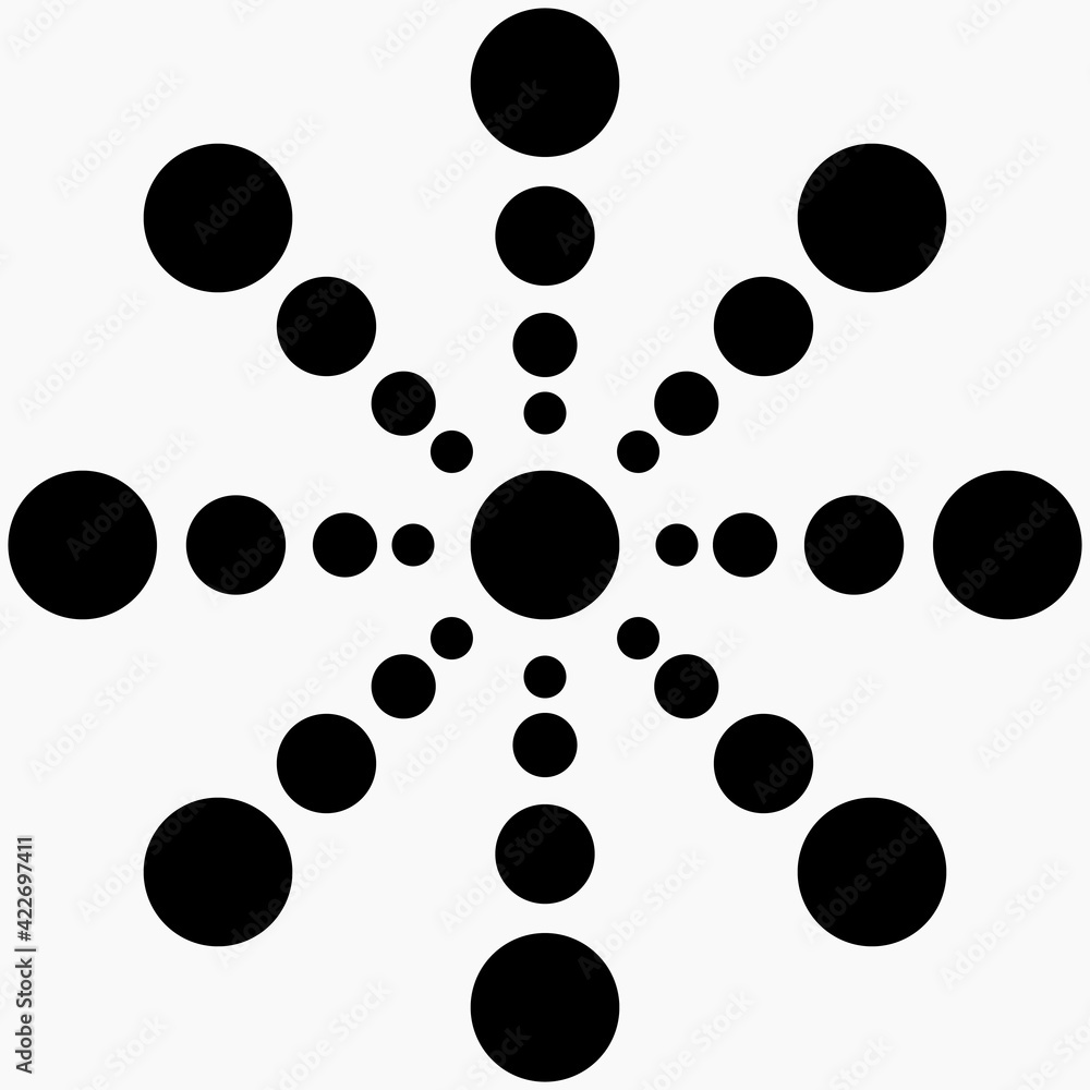 Dots Rays Ornament Pattern. Vector Dots Rays. Dots Rays Ornament Pattern. Vector Dots Rays.