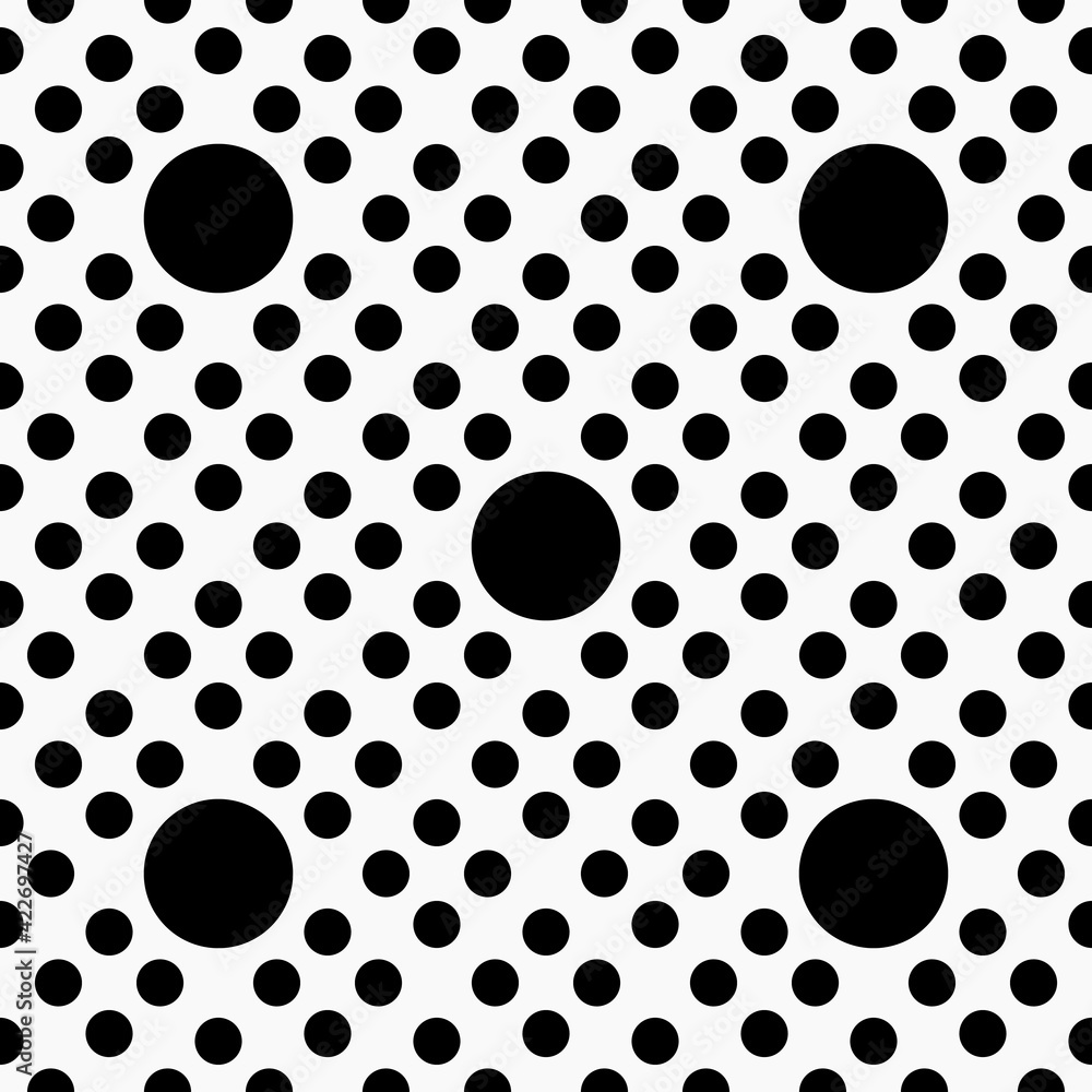 Polka Dots. White Background. Five Big Dots And Diagonal Polka Dots Pattern. Vector. Polka Dots. White Background. Five Big Dots And Diagonal Polka Dots Pattern. Vector.