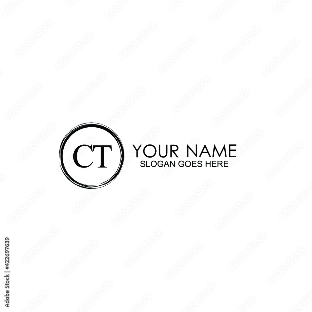 CT Initials handwritten minimalistic logo template vector CT Initials handwritten minimalistic logo template vector
