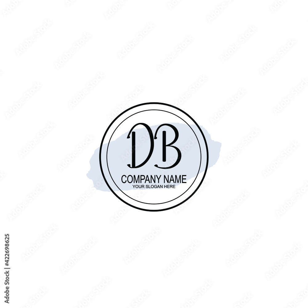 DB Initials handwritten minimalistic logo template vector DB Initials handwritten minimalistic logo template vector