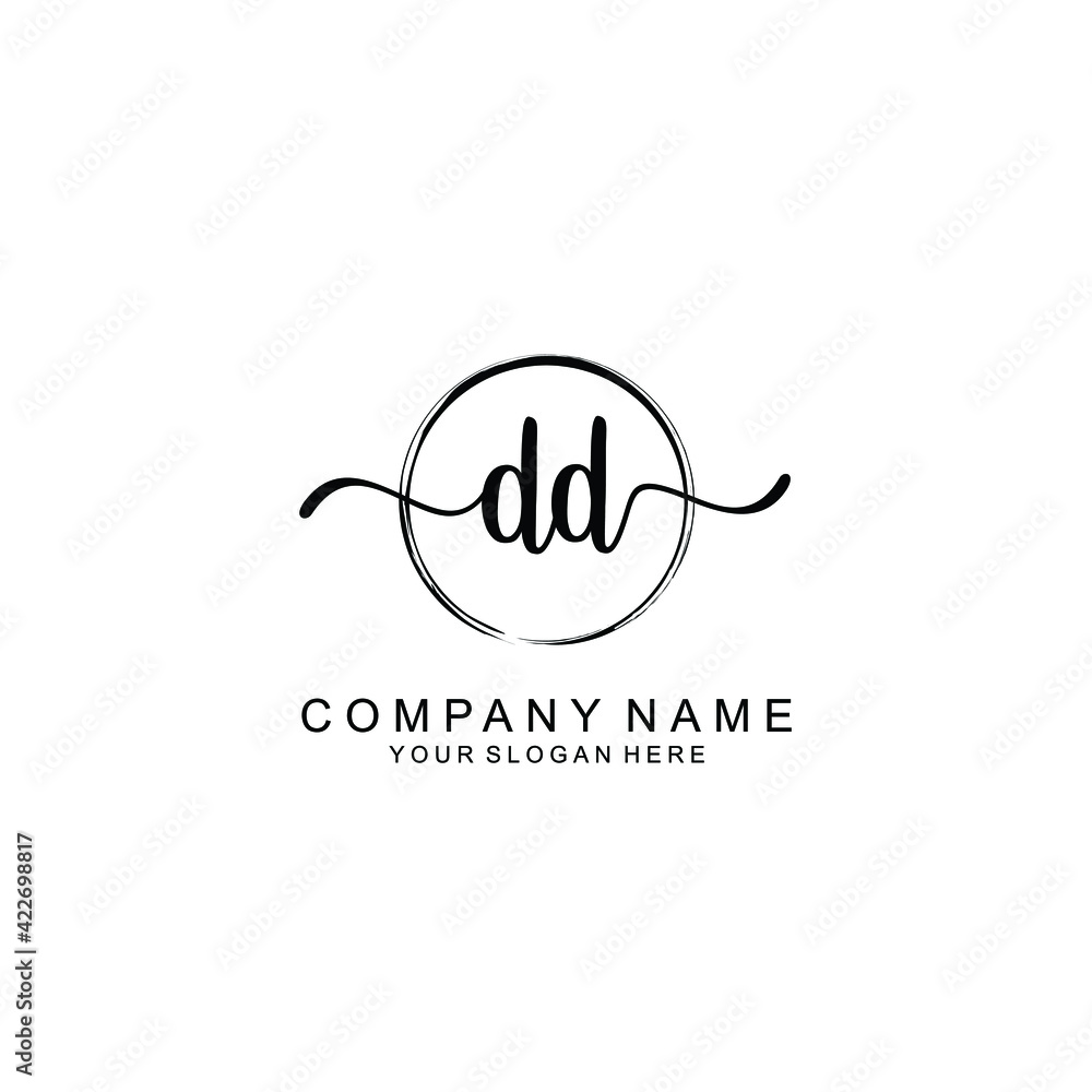 DD Initials handwritten minimalistic logo template vector DD Initials handwritten minimalistic logo template vector