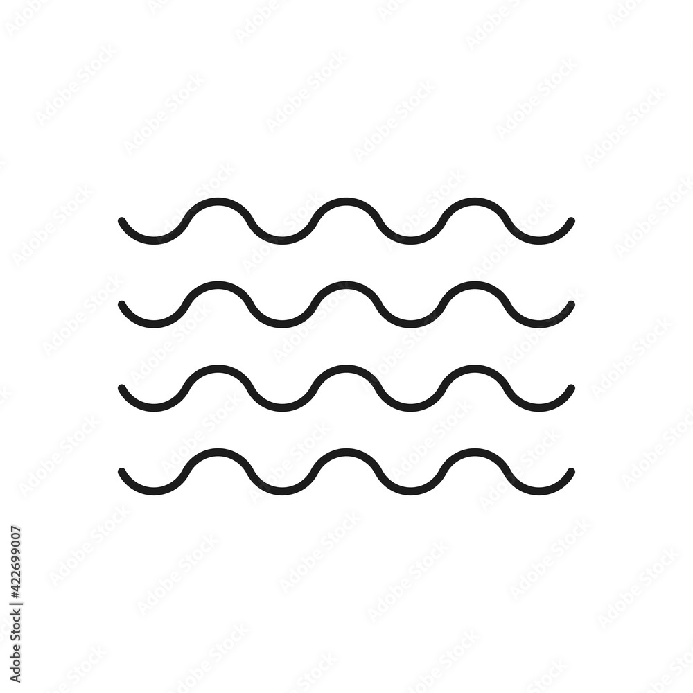 Waves icon. Sea or ocean waves isolated on white background. Vector illustration Waves icon. Sea or ocean waves isolated on white background. Vector illustration