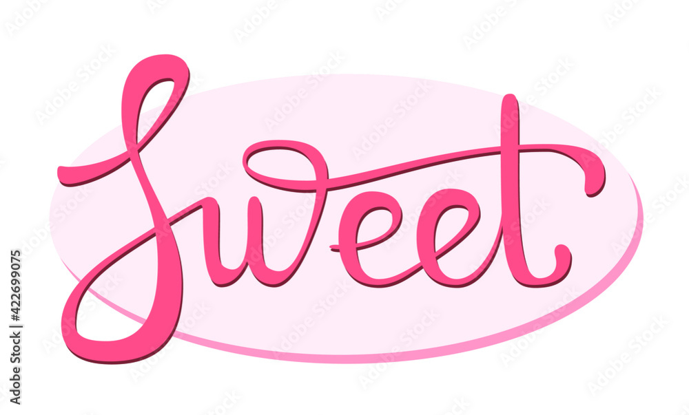 Fototapeta premium Lettering sweet pink letters on white background