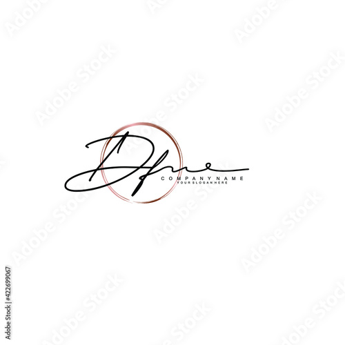 DF Initials handwritten minimalistic logo template vector