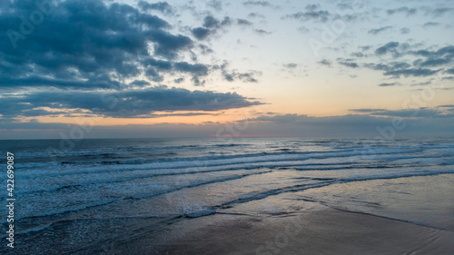 Sun and beach  sunrise on the beach of Gandia