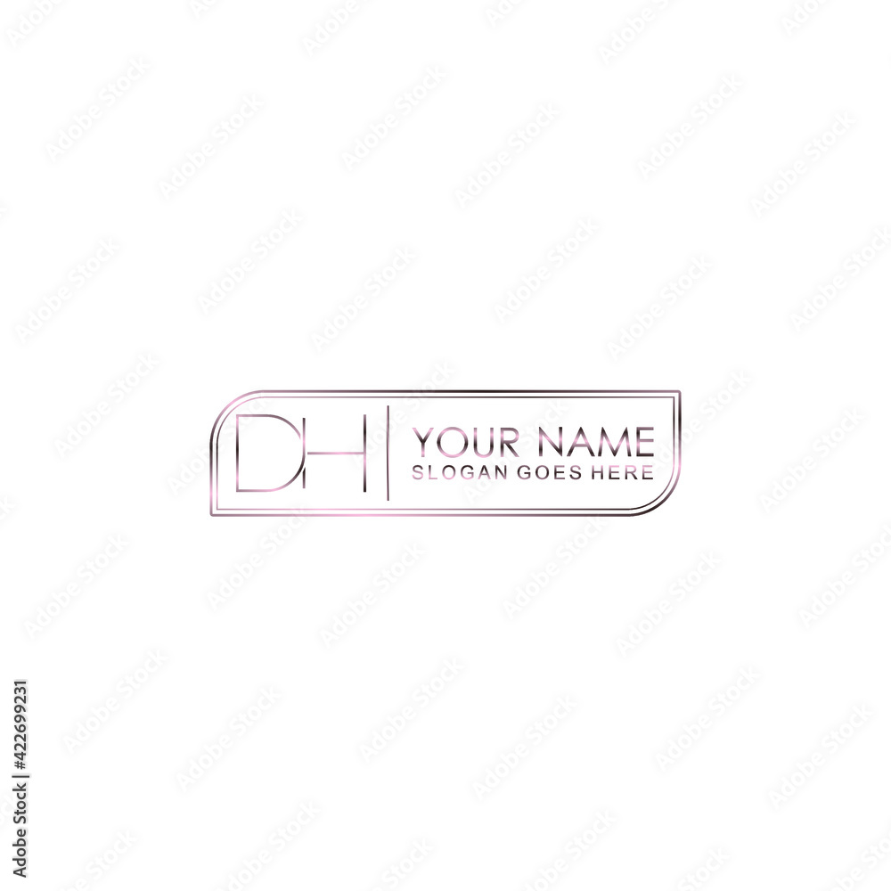 DH Initials handwritten minimalistic logo template vector DH Initials handwritten minimalistic logo template vector