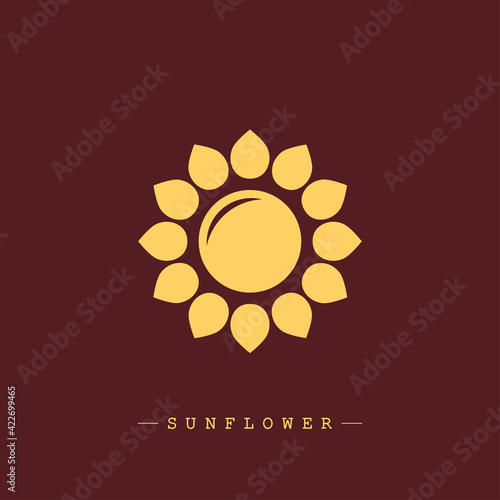 Sunflower logo. Modern design. Minimalism. Vector illustration