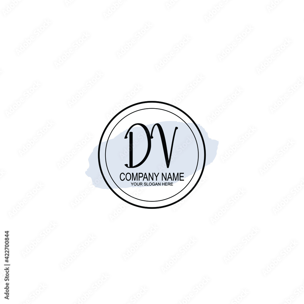 DV Initials handwritten minimalistic logo template vector DV Initials handwritten minimalistic logo template vector