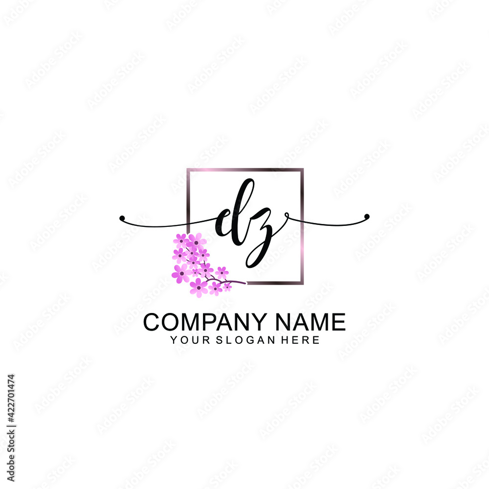 DZ Initials handwritten minimalistic logo template vector DZ Initials handwritten minimalistic logo template vector
