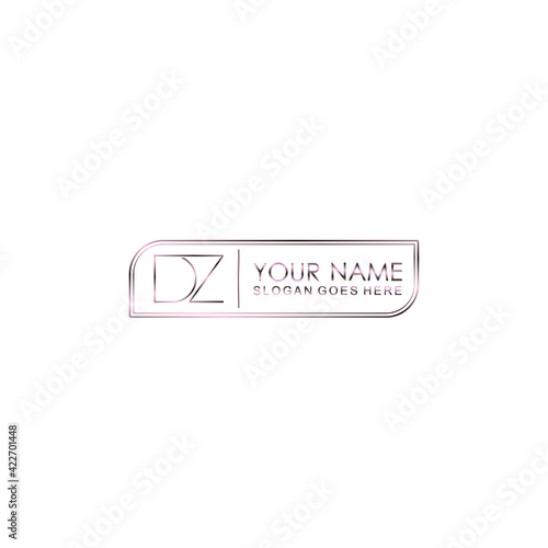 DZ Initials handwritten minimalistic logo template vector