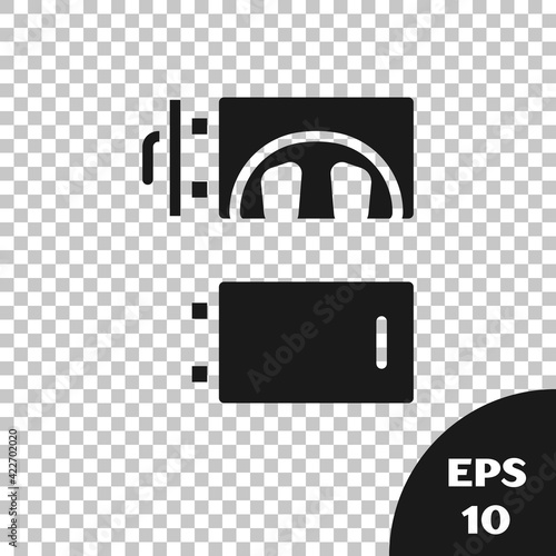 Black Crematorium icon isolated on transparent background. Vector