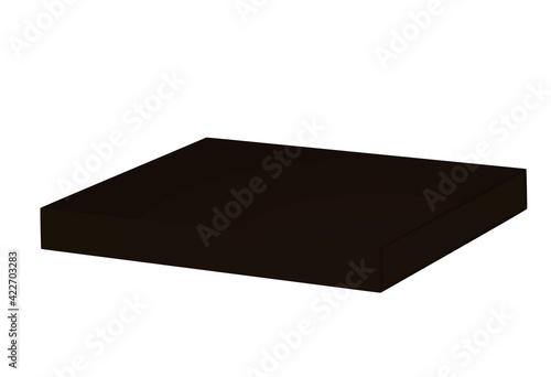Closed black narrow box. vector illustration