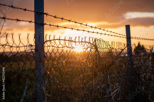 Fence in a Sunset