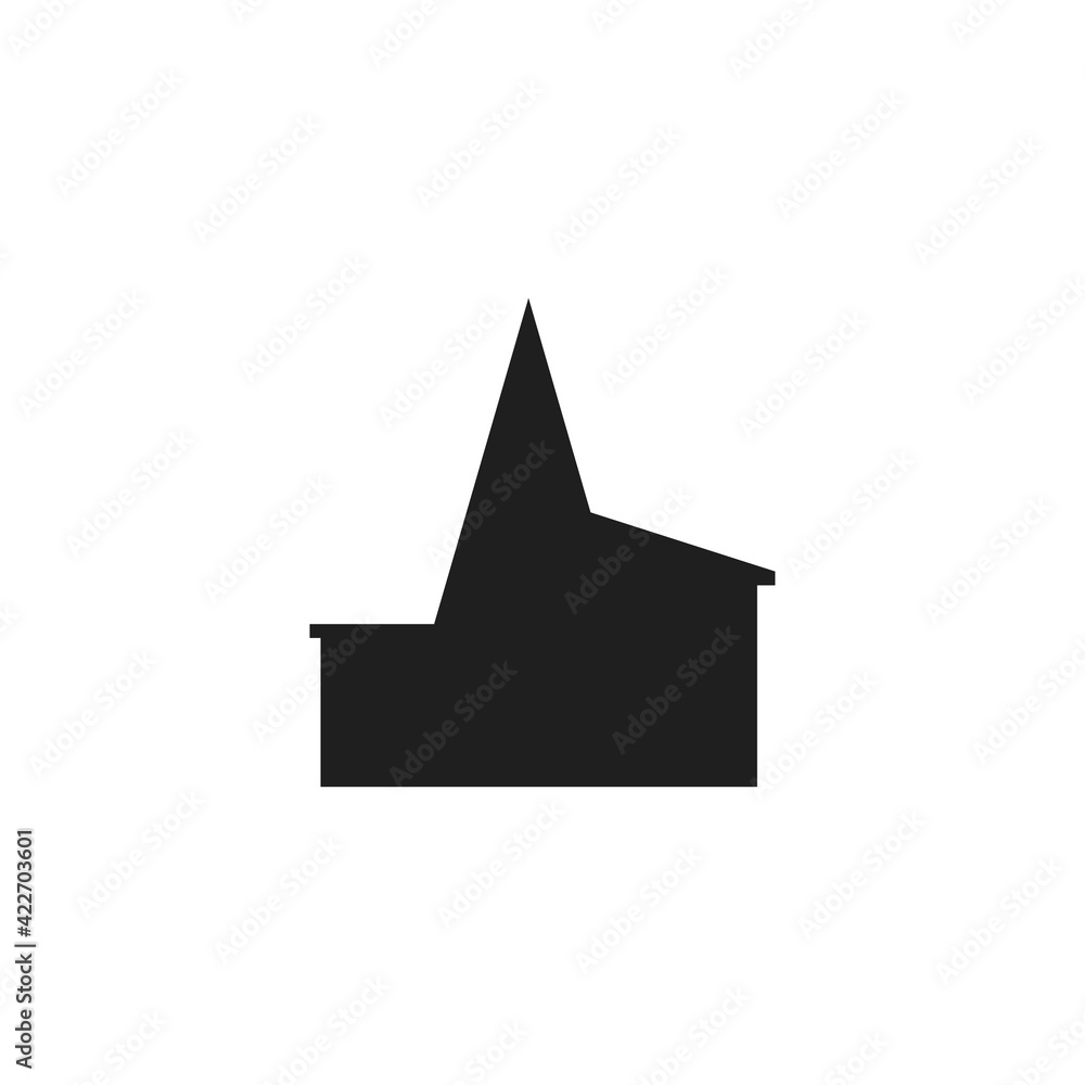 Building silhouette isolated on white background. Vector illustration Building silhouette isolated on white background. Vector illustration