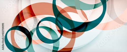 Ring geometric shapes, o letter repetition wallpaper. Abstract background for business or technology presentations, internet posters or web brochure covers