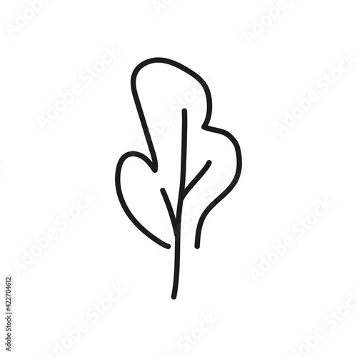 Doodle style tree. Hand-drawn tree isolated on white background. Vector illustration