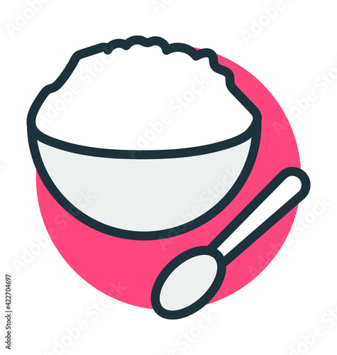 Rice Bowl Vector Icon