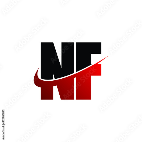 Letter NF simple logo design vector