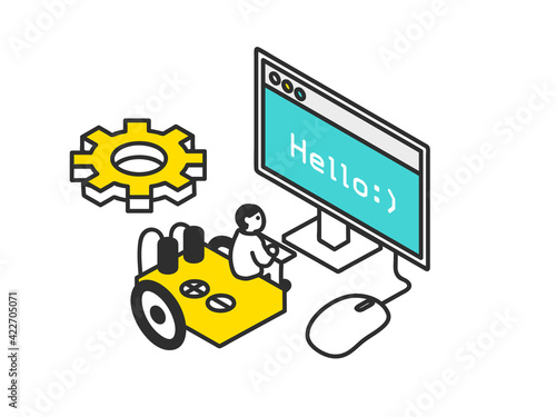 プログラミングの授業のイメージイラスト素材
