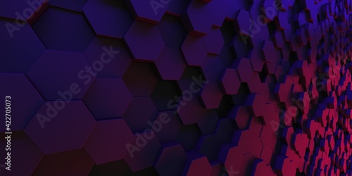 Hexagon Poligon Colorful Abstract futuristic Background © VERSUSstudio