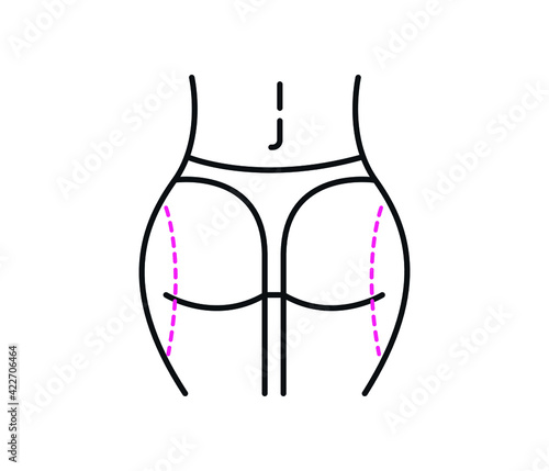 Buttock lift, woman icon. Element of health care for mobile concept and web apps icon. Thin line icon for website design and development, app development on white background