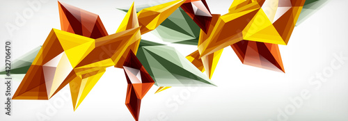 Vector 3d triangles and pyramids abstract background for business or technology presentations, internet posters or web brochure covers